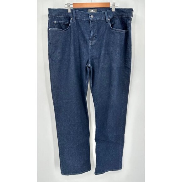 7 For All ManKind Austyn Jeans Women 40 Straight Leg High Rise Dark Wash - Picture 1 of 12